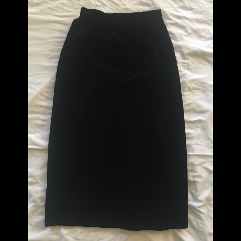 Vintage black velvet maxi skirt